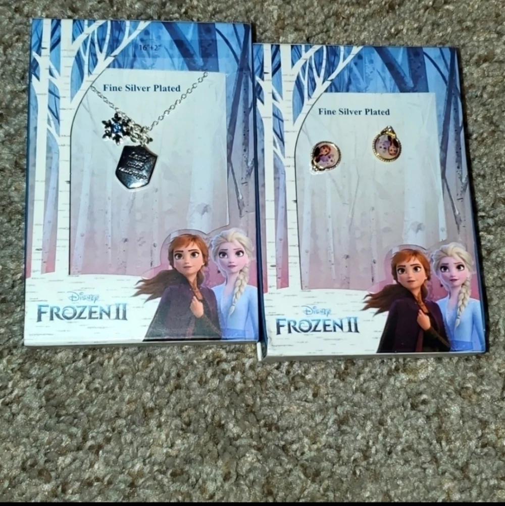 Disney Frozen 2 Elsa and Anna Silver Plated Brass Earrings